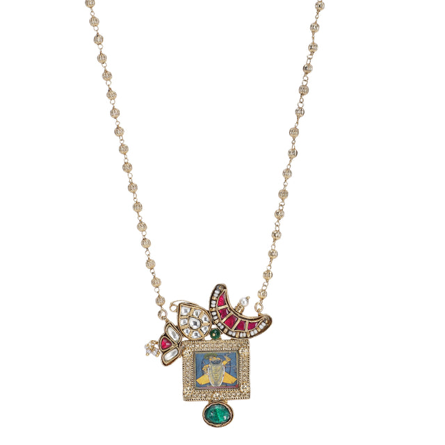 Madhubani Pichwai 22k Gold Plated Necklace