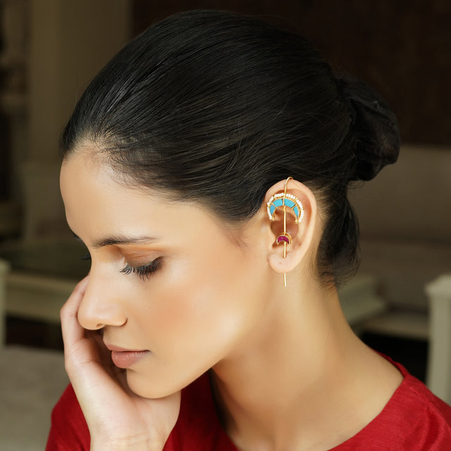 Ekaparna 22k Gold Plated Earpin