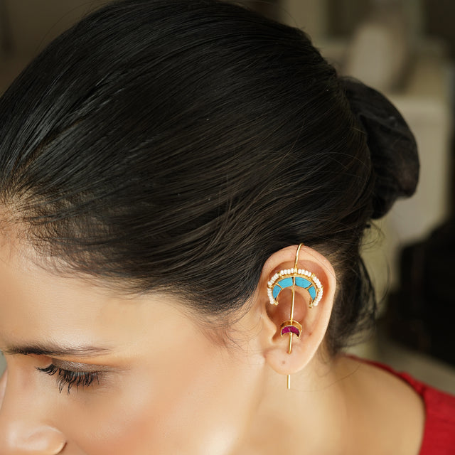 Ekaparna 22k Gold Plated Earpin