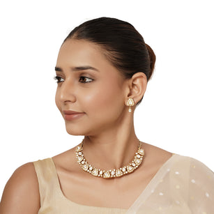 22k Gold Plated Varsha Pratibha Necklace Set