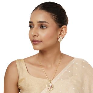 22k Gold Plated Varsha Chetna Pendant Set