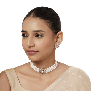 22k Gold Plated Varsha Damini Necklace Set