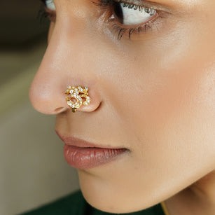 22k Gold Plated Om Nosepin (Clip On)