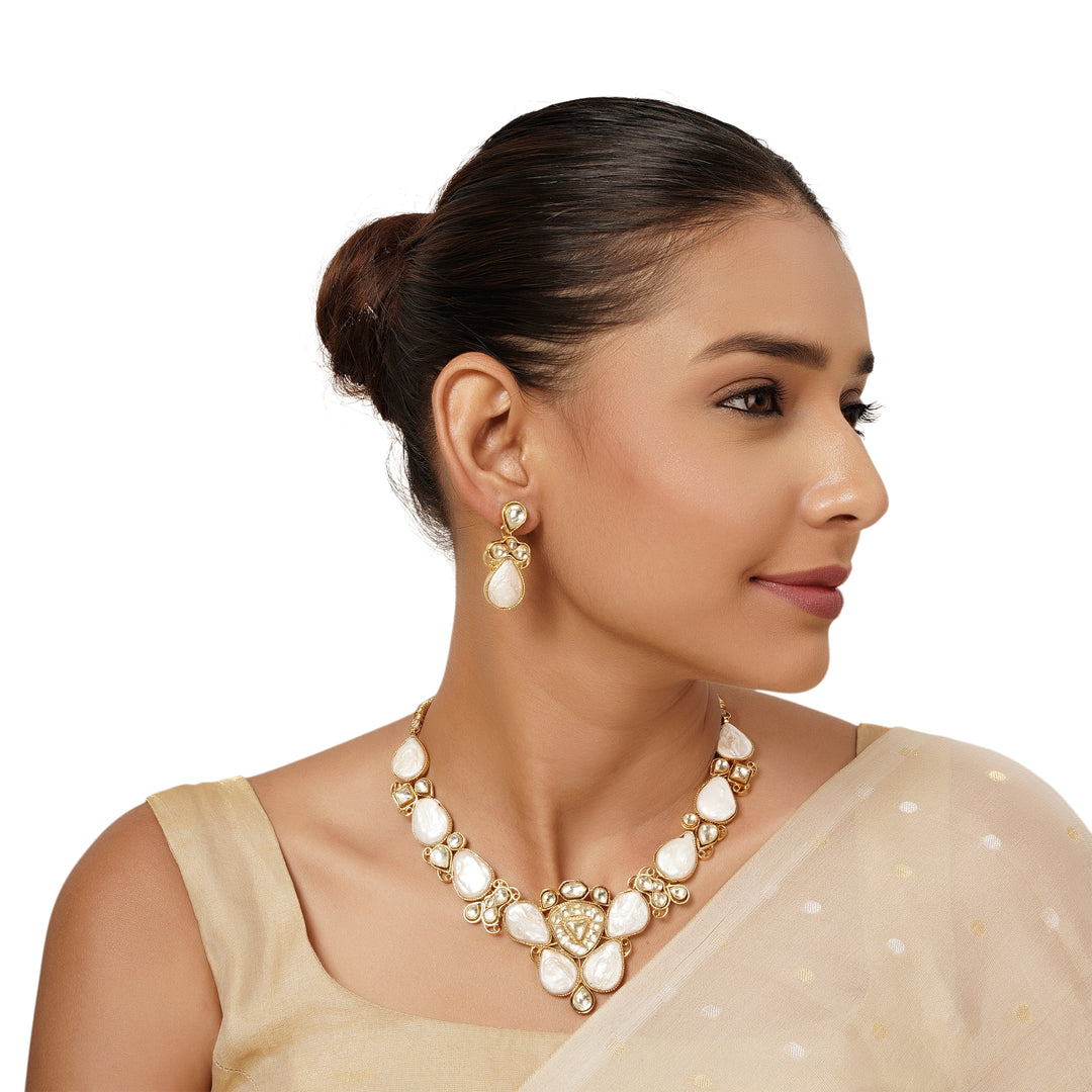 22k Gold Plated Varsha Ekanta Necklace Set