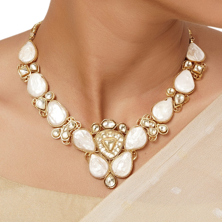 22k Gold Plated Varsha Ekanta Necklace Set