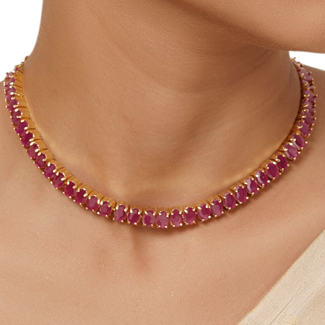22k Gold Plated Varsha Eshika Necklace Set