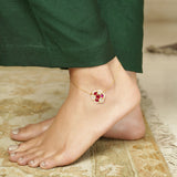 22k Gold Plated Ruby White Payal