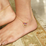 22k Gold Plated kamal Kundan Payal