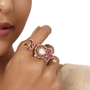 22k Gold Plated Varsha Sharada Ring