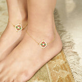 22k Gold Plated Chakar kundan Payal