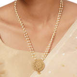22k Gold Plated Varsha Ila Pendant Set
