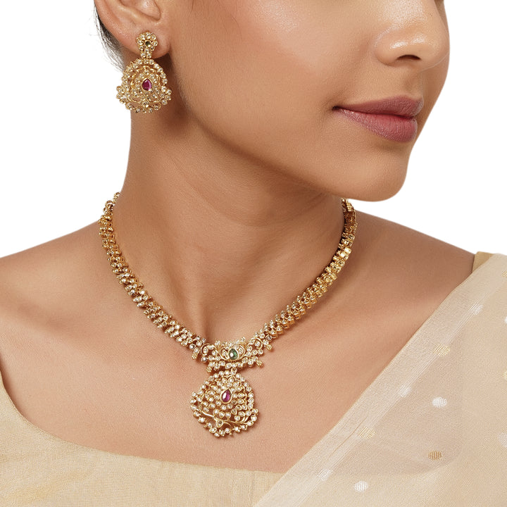 22k Gold Plated Varsha Janaki Necklace Set