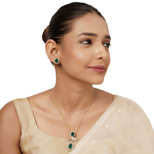 22k Gold Plated Varsha Jivika Pendant Set