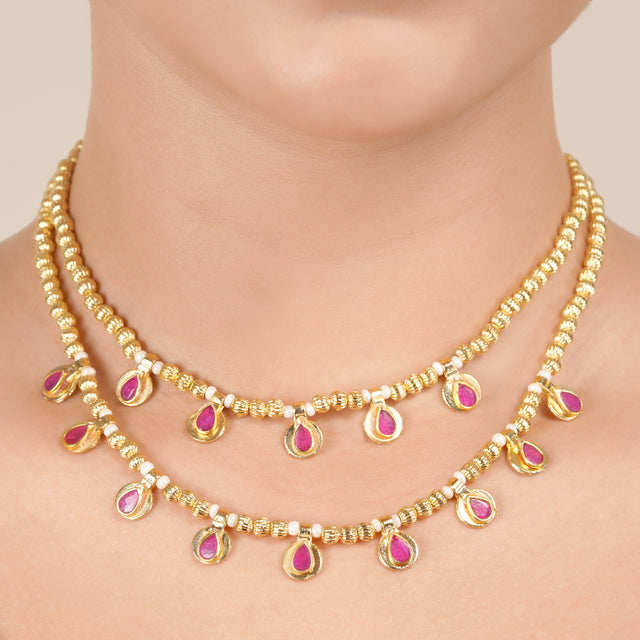 22k Gold Plated Hamsini Necklace Set