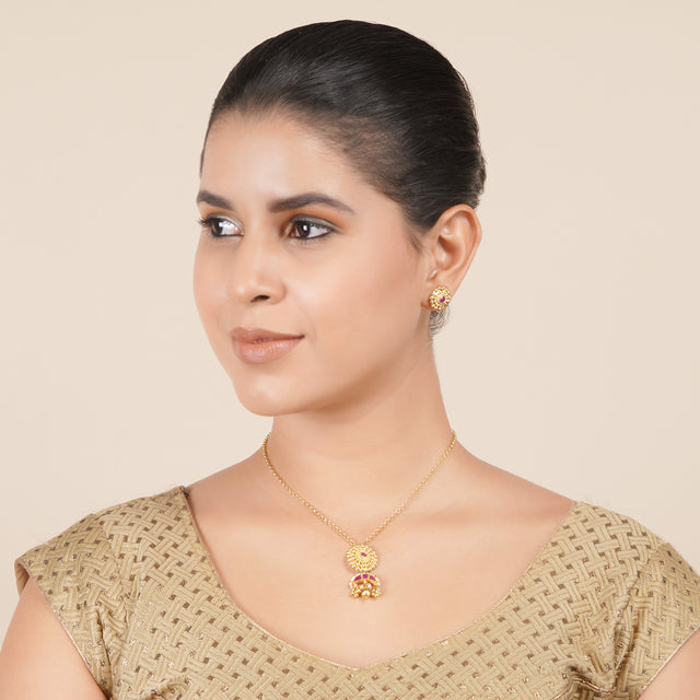 22k Gold Plated Janya Necklace Set