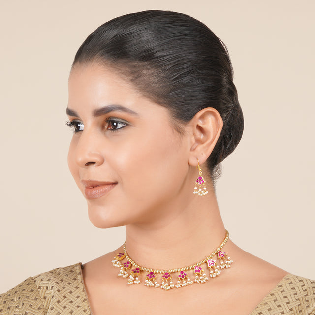 22k Gold Plated Harinakshi Necklace Set