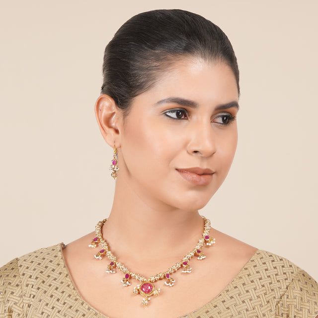 22k Gold Plated Harini Necklace Set