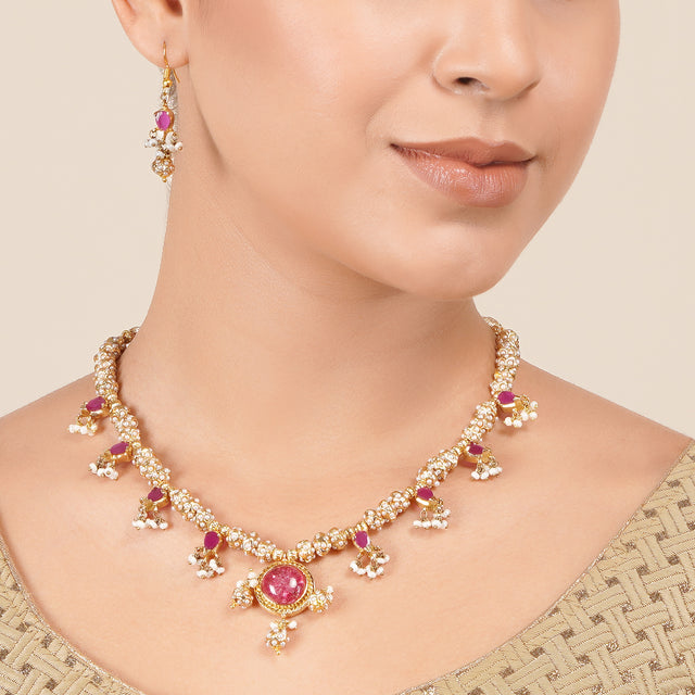 22k Gold Plated Harini Necklace Set