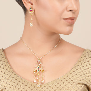 22k Gold Plated Krishna Necklace Set