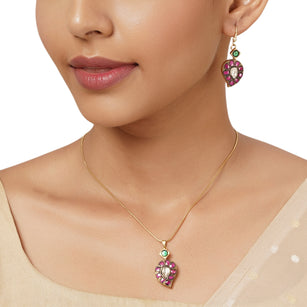 22k Gold Plated Varsha Karunya Pendant Set