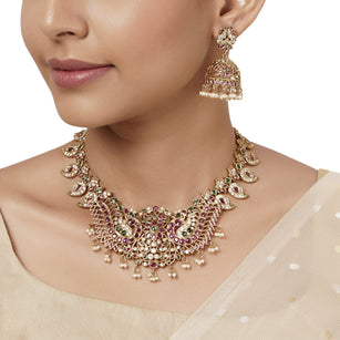 22k Gold Plated Varsha Kavyanjali Necklace Set