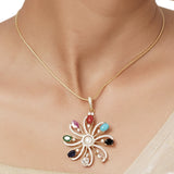22k Gold Plated Varsha Komala Pendant Set