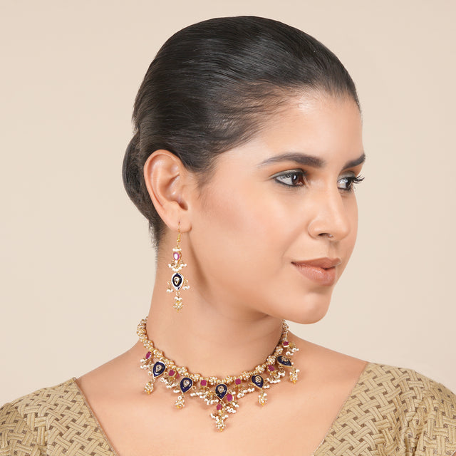 22k Gold Plated Mahika Necklace Set