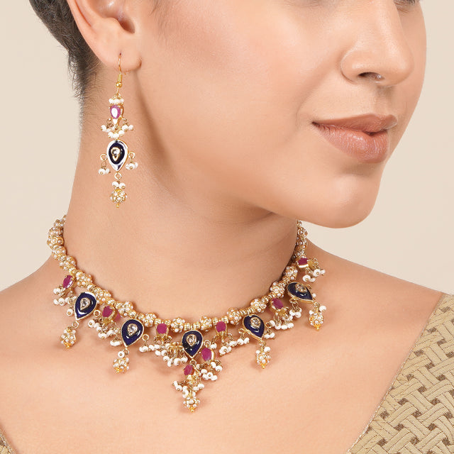 22k Gold Plated Mahika Necklace Set