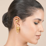 22k Gold Plated Chand Kundan Earring