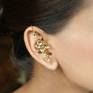 22k Gold Plated Kaanphool Lotus Earpin