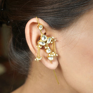22k Gold Plated Kaanphool Cascade Earpin