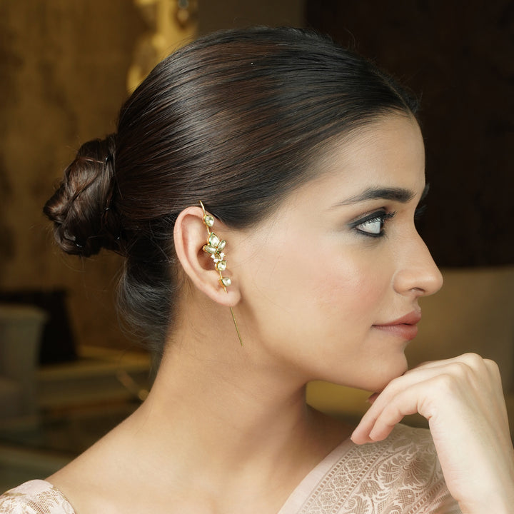 22k Gold Plated Kaanphool Vine Earpin