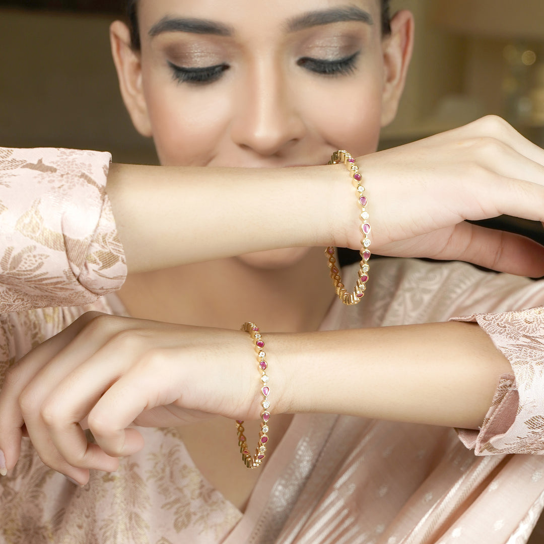 22k Gold Plated Ziya Petal Bangle