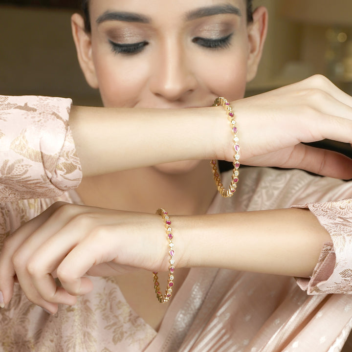 22k Gold Plated Ziya Petal Bangle