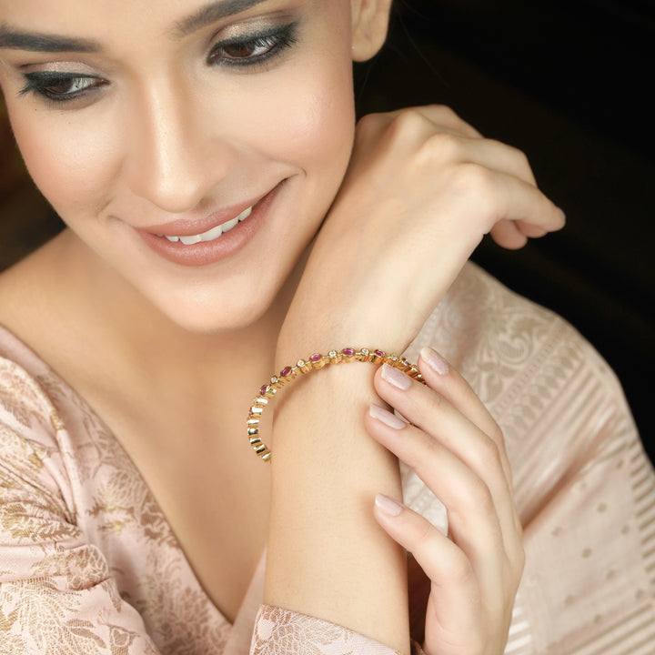 22k Gold Plated Ziya Petal Bangle