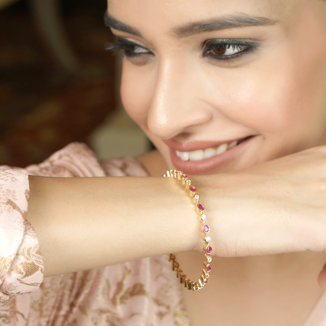 22k Gold Plated Ziya Petal Bangle