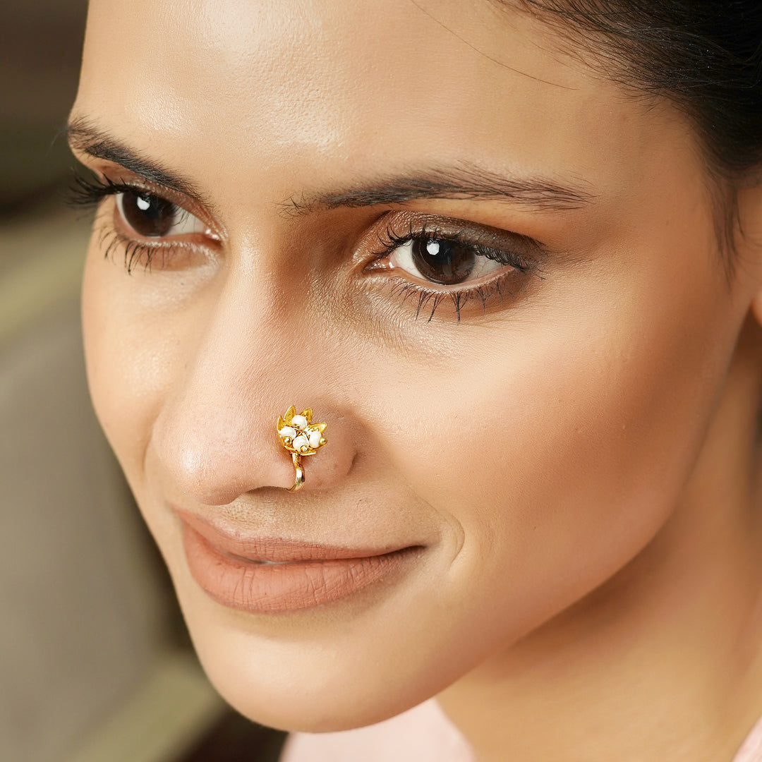 22k Gold Plated Raayini Nosepin (Clip On)