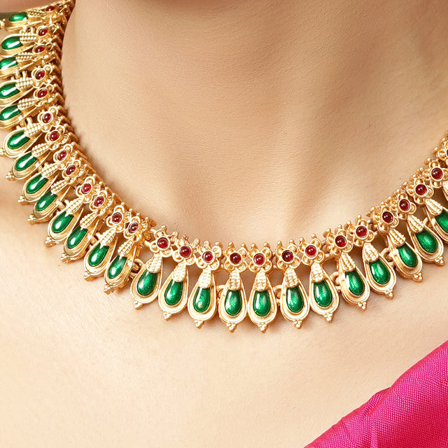 Aarini 22k Gold Plated Necklace Set