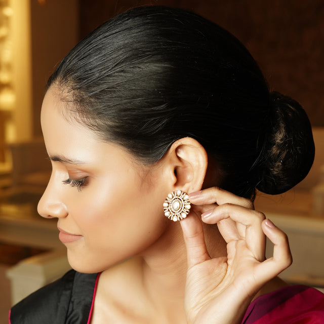 Jagvi 22k Gold Plated Earring