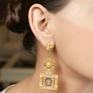 22k Gold Plated Krishna Shringar Earring