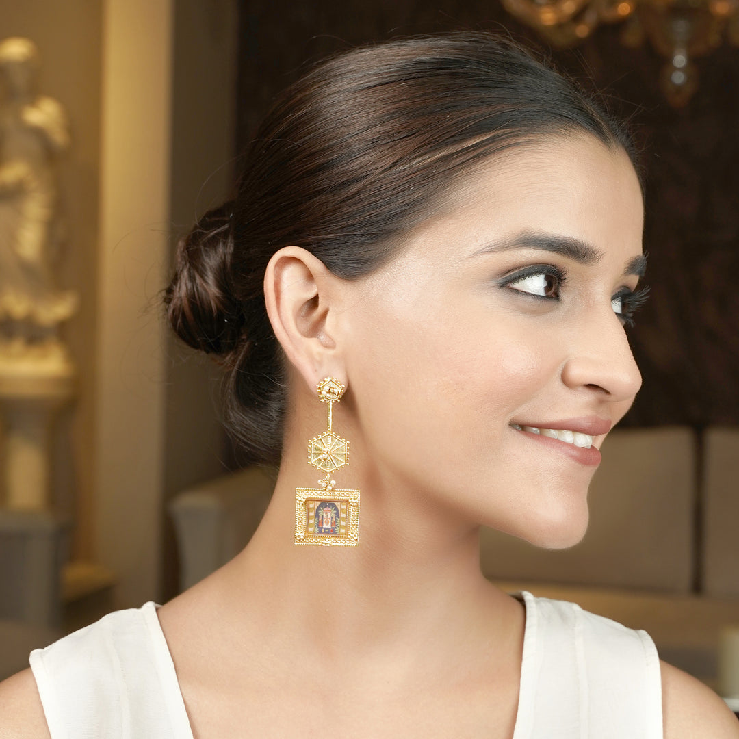 22k Gold Plated Krishna Shringar Earring