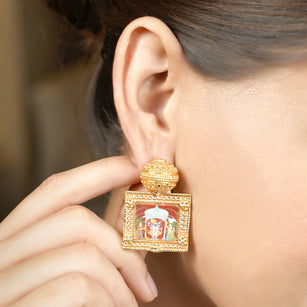 22k Gold Plated Krishna Raadhya Earring