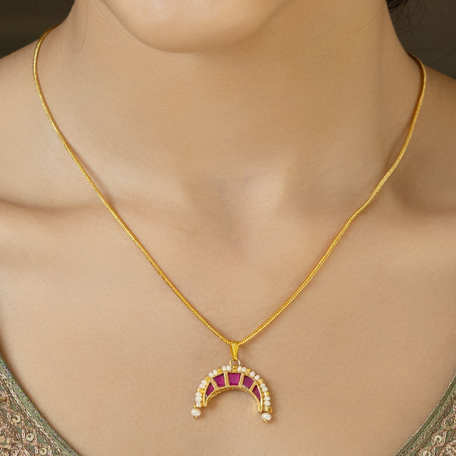 Noor 22 K Gold Plated Chand Necklace