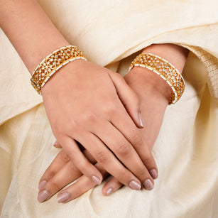 22k Gold Plated Sankranti Harita Bangle