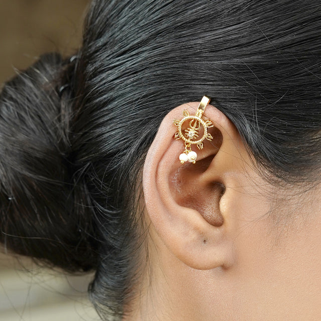 22k Gold Plated Taru Chakra Earcuff