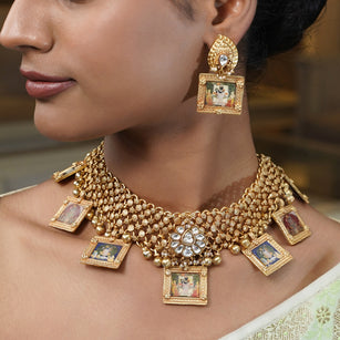 Dhrupal 22k Gold Plated Necklace Set