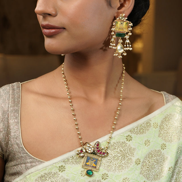 Madhubani Pichwai 22k Gold Plated Necklace