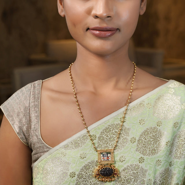 Pichwai Qassi 22k Gold Plated Necklace