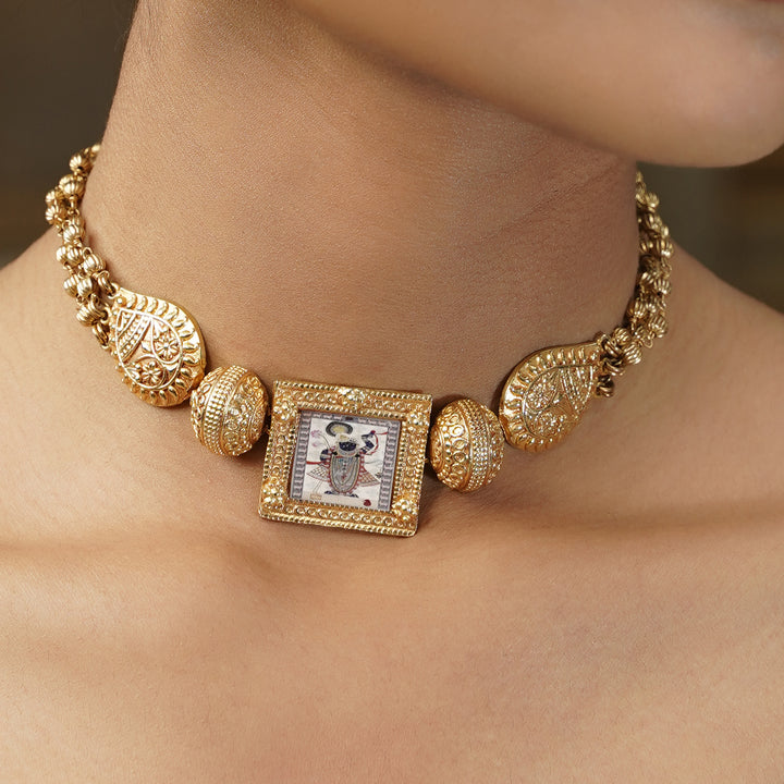 Tahiliani 22k Gold Plated Necklace Set