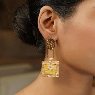 Pichwai Deepa 22k Gold Plated Earring